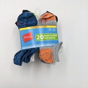NWT Hanes Boys Ankle Super No Show Socks 9T-2.5Y